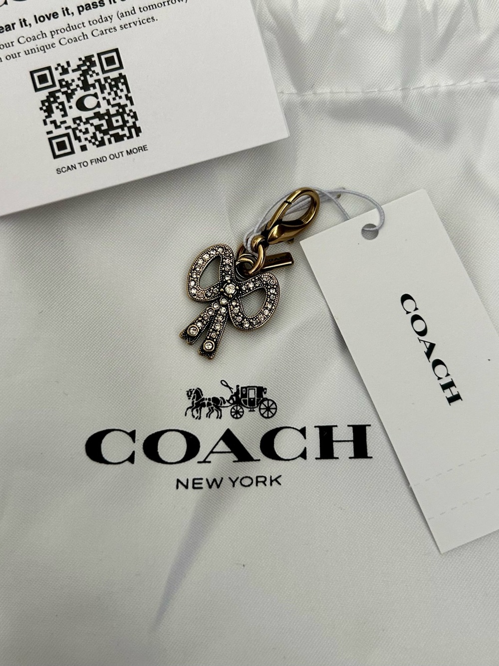 COACH Crystal Bow DIY Charm. NWT